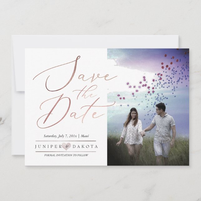 PixDezines Elegant Ro Guld Inbjudningar (Framsida)