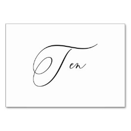 PixDezines Elegant Romantisk kalligrafi 10 Bordsnummer