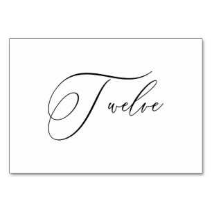 PixDezines Elegant Romantisk Kalligrafi Tolv 12 Bordsnummer