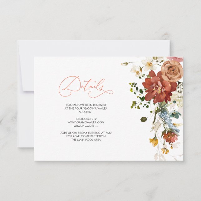 PixDezines Elegant Rustic Fall Garden Flowers Inbjudningar (Framsida)