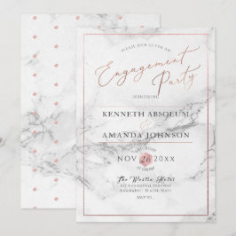 PixDezines Elegant Script, Marmor+Falskt Roséguld Inbjudningar