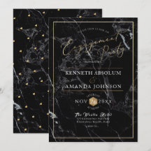 PixDezines Elegant Script, Svart Marmor+Falskt Gul