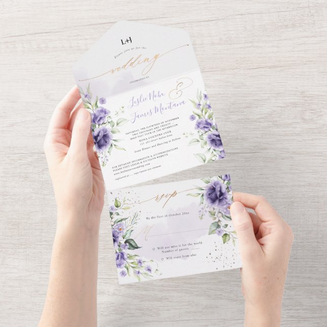 PixDezines Elegant Watercolor Lila Ro (Avrivbar del)