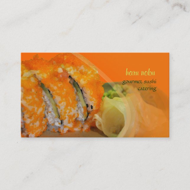 PixDezines Encrusted Masago Sushi Visitkort (Framsida)