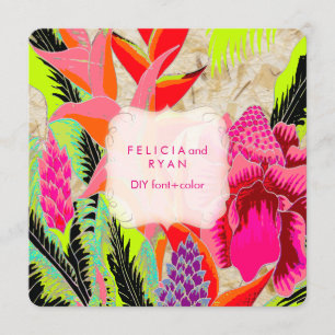 PixDezines factorch ginger/heliconia/Luau Bröllop Inbjudningar