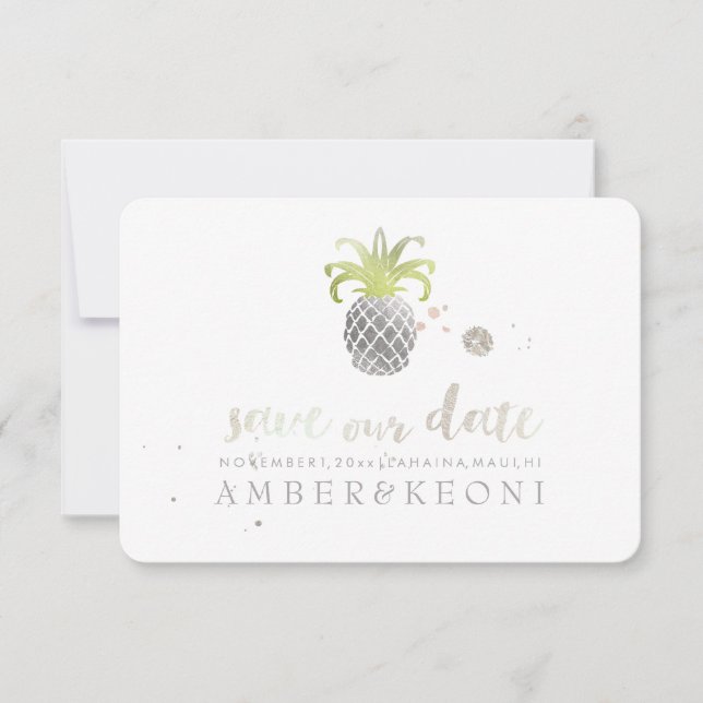 PixDezines Fals Ananas i Silver/spara vårt datum Spara Datumet (Framsida)
