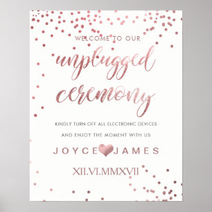 PixDezines Fals Rosa Guld/DIY #UNPLUGGAD CEREMONI Poster