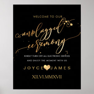 PixDezines Falsk Guld/DIY #UNPLUGGAD CEREMONI Poster