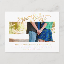 PixDezines Falsk Guld Modern Borstskrift Meddelande Vykort