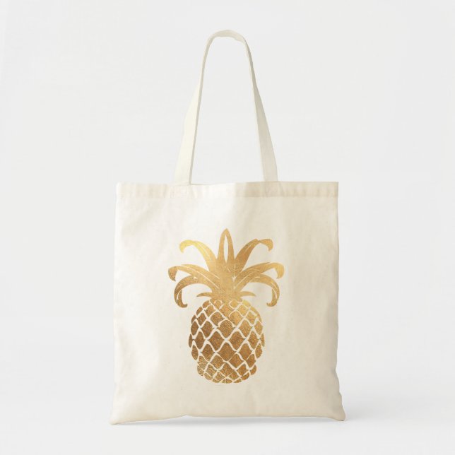 PixDezines falskt guld ananas Tygkasse (Framsidan)