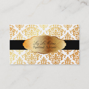 PixDezines falskt guld Josephine Damask/DIY färg Visitkort