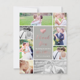 PixDezines Falskt RosenGuld Hjärtligt Tack Kort