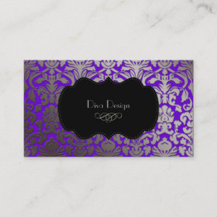 PixDezines falskt silver flora damask/diy-färg Visitkort
