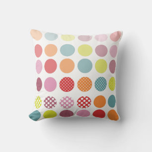 PixDezines-färg för polka dots/dyy-bakgrund Kudde