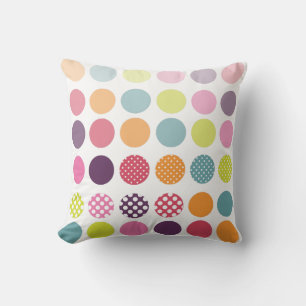 PixDezines-färg för polka dots/dyy-bakgrund Kudde