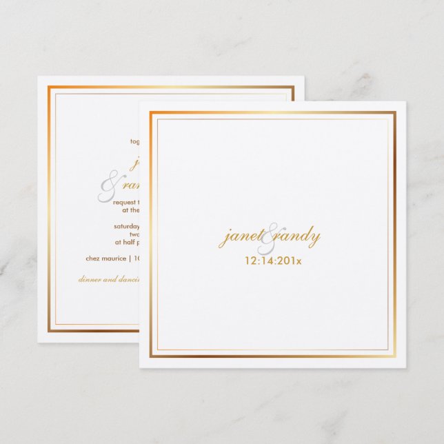 PixDezines - färg med normal metallisk bakgrund Inbjudningar (Fram/baksida)