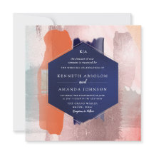 PixDezines Färgblock Modern konst Korallrosa Navy