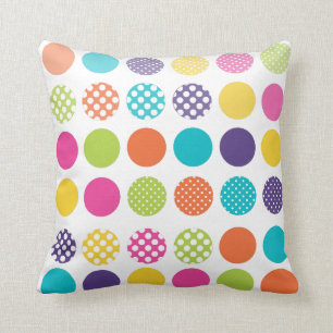 PixDezines-färgerna för polka dots/bly-bakgrund Kudde