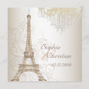 PixDezines Faux Bronze Eiffel Torn/Chandelier Inbjudningar