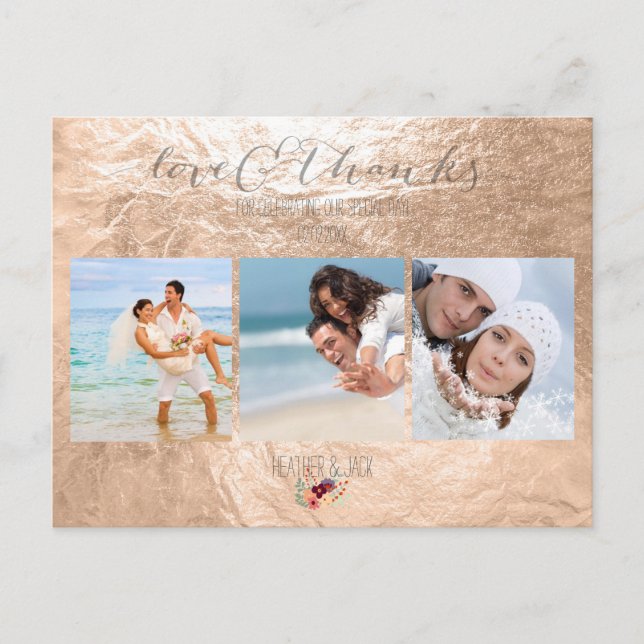 PixDezines faux champagne foil/foton/tack Vykort (Framsida)