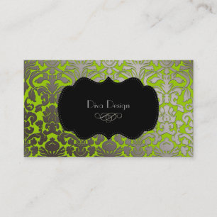 PixDezines faux flora damask/dyy färg Visitkort
