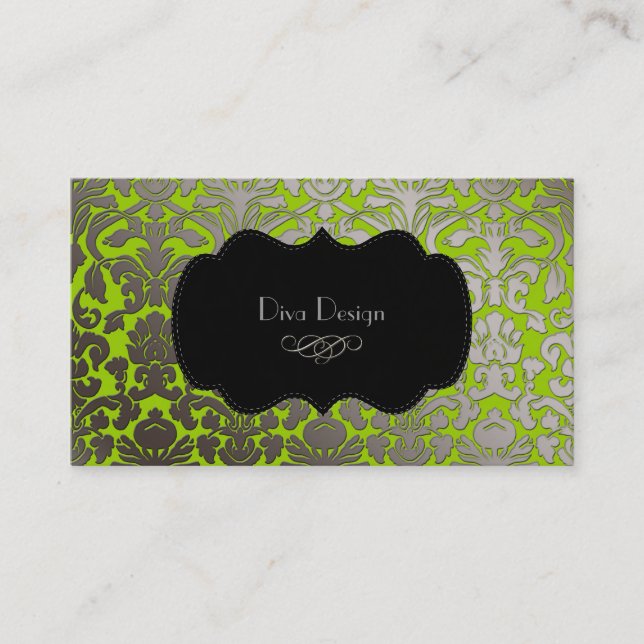 PixDezines faux flora damask/dyy färg Visitkort (Framsida)