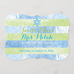 PixDezines Faux Foil Rand Bris Milah Inbjudningar
