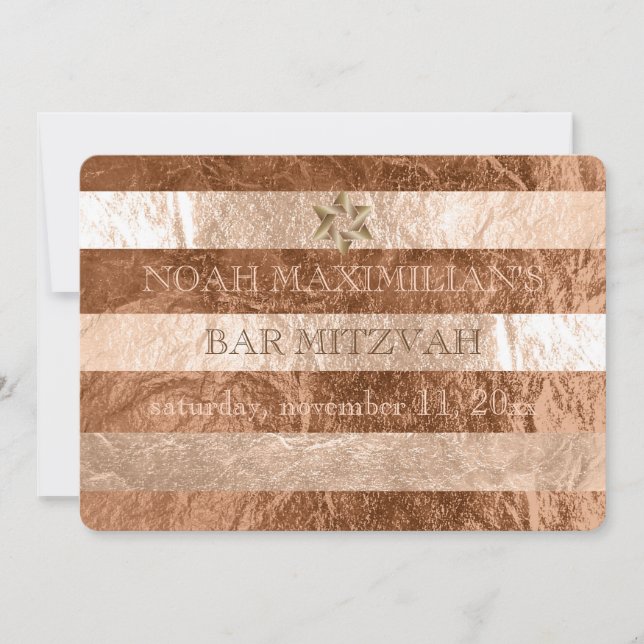 PixDezines faux foil/silver rand pub mitzvah Inbjudningar (Framsida)