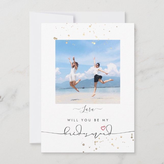 PixDezines Faux Glitter kommer att du... Bridesmai Inbjudningar (Framsida)