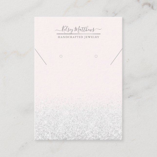 PixDezines Faux Glitter, White Visitkort (Framsida)