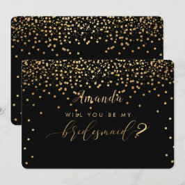 PixDezines Faux Guld blir du..Bridesmaid Inbjudningar