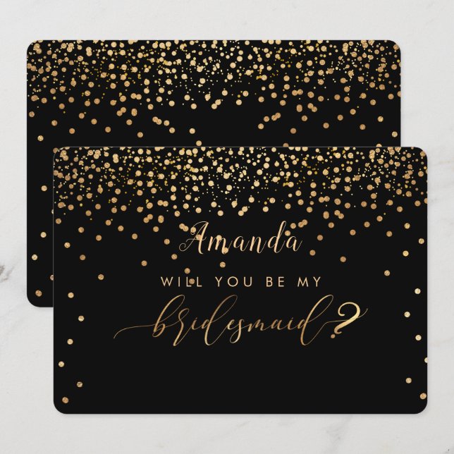 PixDezines Faux Guld blir du..Bridesmaid Inbjudningar (Fram/baksida)