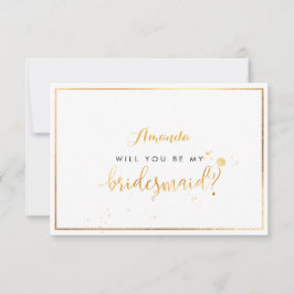 PixDezines Faux Guld blir min bridesmaid Inbjudningar