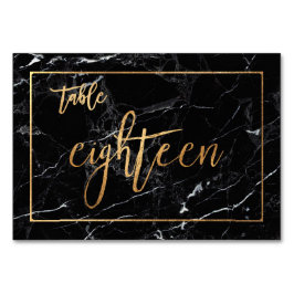 PixDezines Faux Guld/Bord nr 1-18/Black Marble Bordsnummer