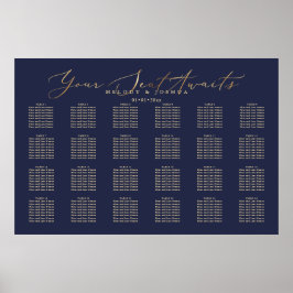 PixDezines Faux Guld Calligraphy, Sittplatser Poster