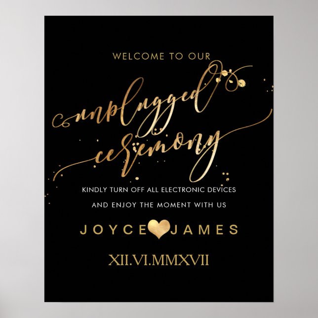 PixDezines Faux Guld/DIY #UNPLUGGED CEREMONY Poster (Framsidan)