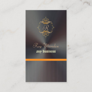 PixDezines Faux Guld Filigree+Streck Monogram Visitkort