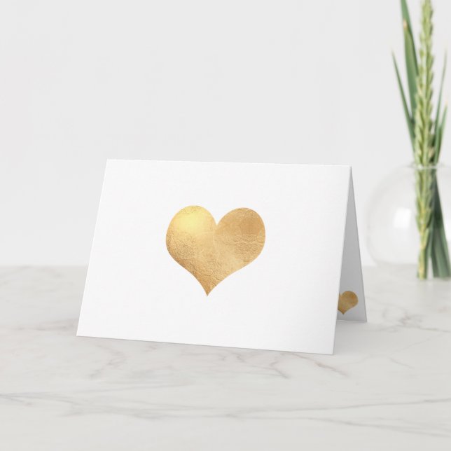 PixDezines Faux Guld Heart/DIY-meddelande Kort (Framsida)
