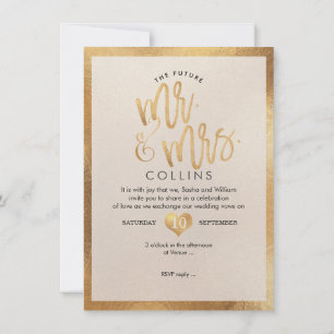 PixDezines & Faux Guld Hearts Inbjudningar