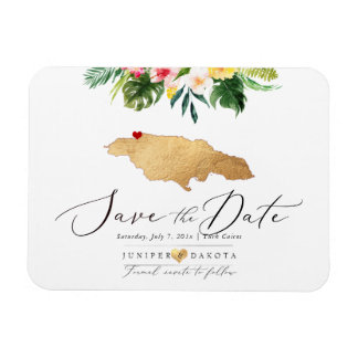 PixDezines Faux Guld Jamaica Karta Magnet