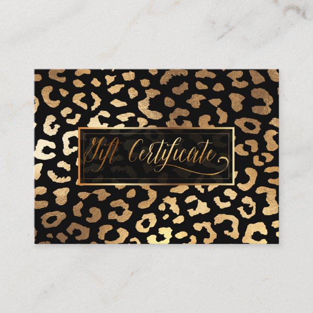 PixDezines Faux Guld Leopard/Gift-certifikat Rabattkort (Framsida)