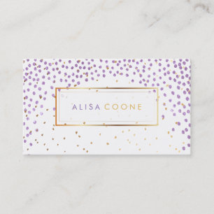 PixDezines faux guld+lilac sprinkles Visitkort
