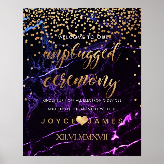 PixDezines Faux Guld/MARBLE #UNPLUGGED CEREMONY Poster (Framsidan)