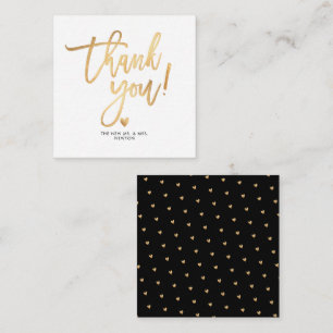PixDezines Faux Guld Penselskript Tack Anteckningskort