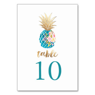 PixDezines Faux Guld Pineapples/Bord Cards Bordsnummer