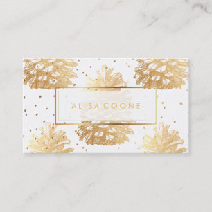 PixDezines faux guld pinecones Visitkort