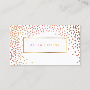 PixDezines faux guld+rosa sprinkles / konetti Visitkort