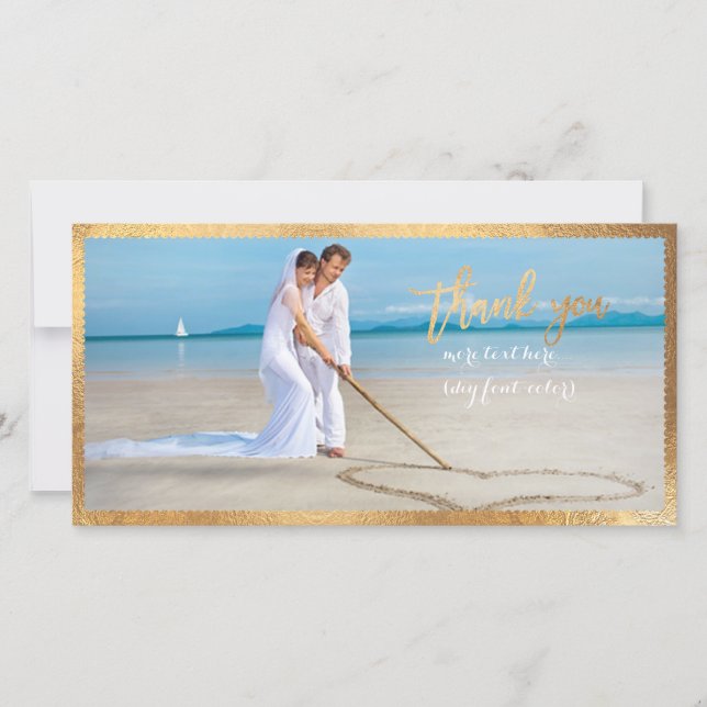 PixDezines Faux Guld Scallop ram/tack Tack Kort (Framsida)