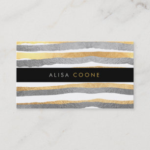 PixDezines faux guld+silver rand Visitkort