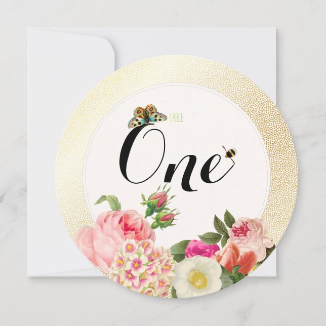 PixDezines faux guld specs/bordsnumren Inbjudningar (Framsida)